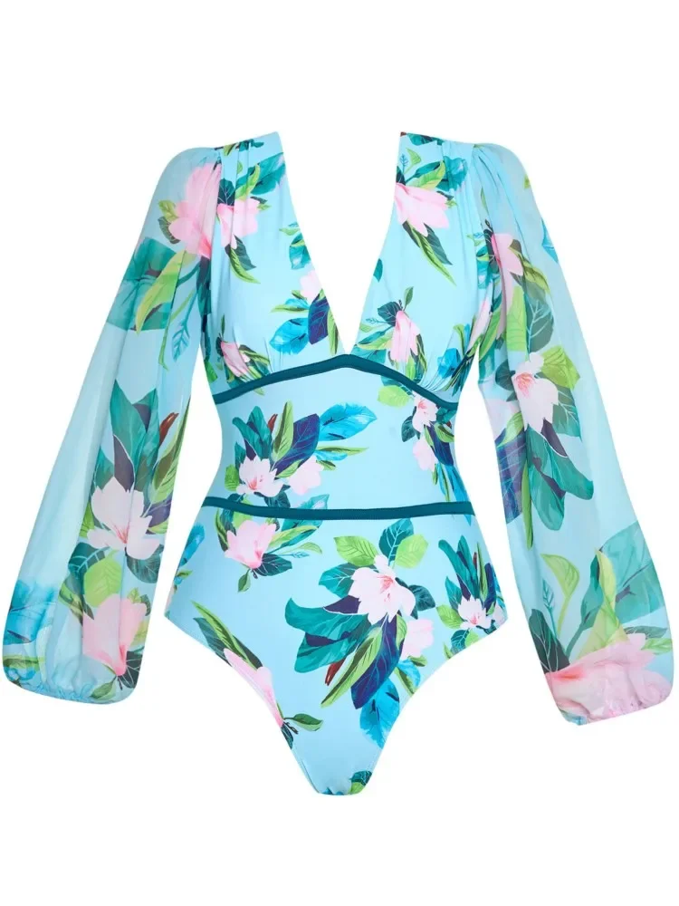 Retro สีชมพูการจับคู่สีพิมพ์ One-piece ชุดว่ายน้ําเซ็กซี่ชุดว่ายน้ําชายหาดแฟชั่นสายคล้องคอเสื้อ Pre-ขายใหม่ 2025