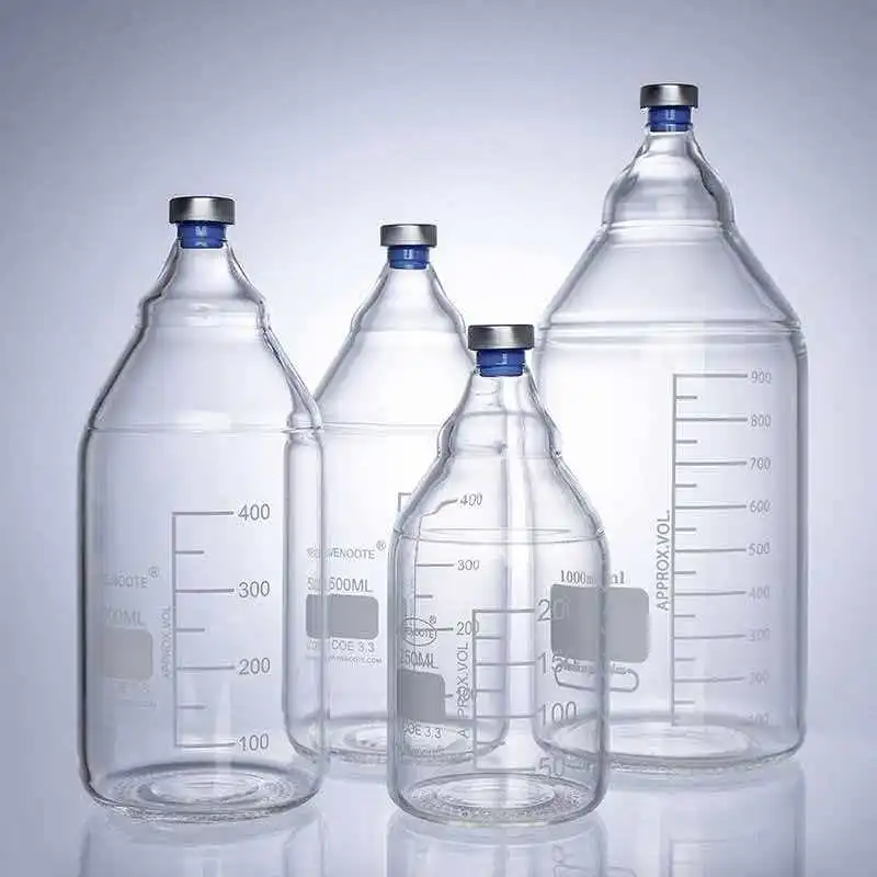 Anaerobic Cultivation Bottle Sealed Reagent Bottle 3.3 Clamp Glass Bottle 20mm High-Peng Silicon Clamp Top-Air Bottle with Speci