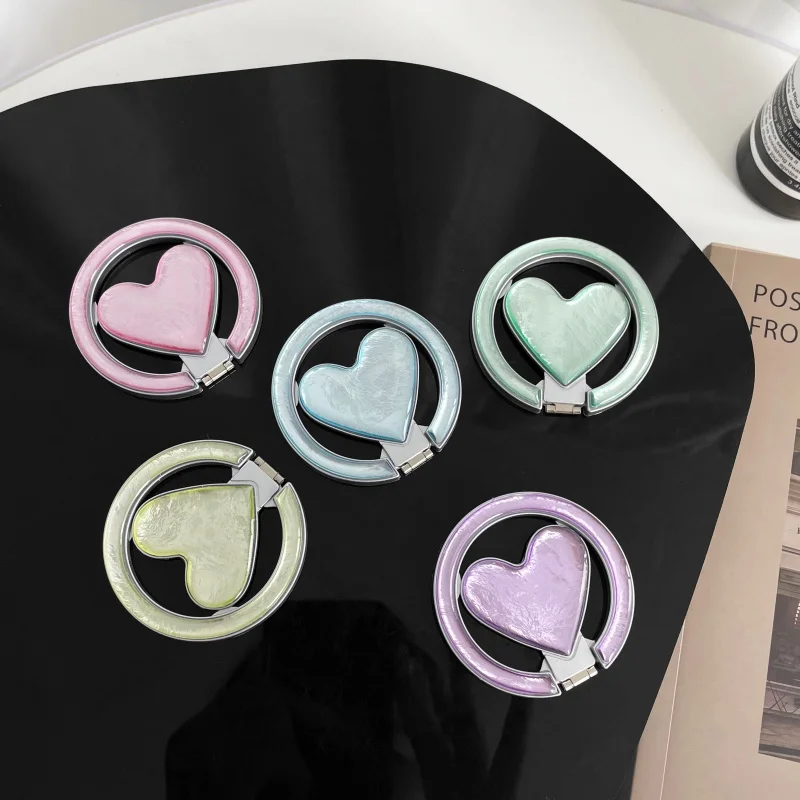 

Korean Cartoon Cute Loving Hear For Phone Magnetic Griptok Stand For Magsafe iPhone Funny Foldable Wireless Charging Case Holder