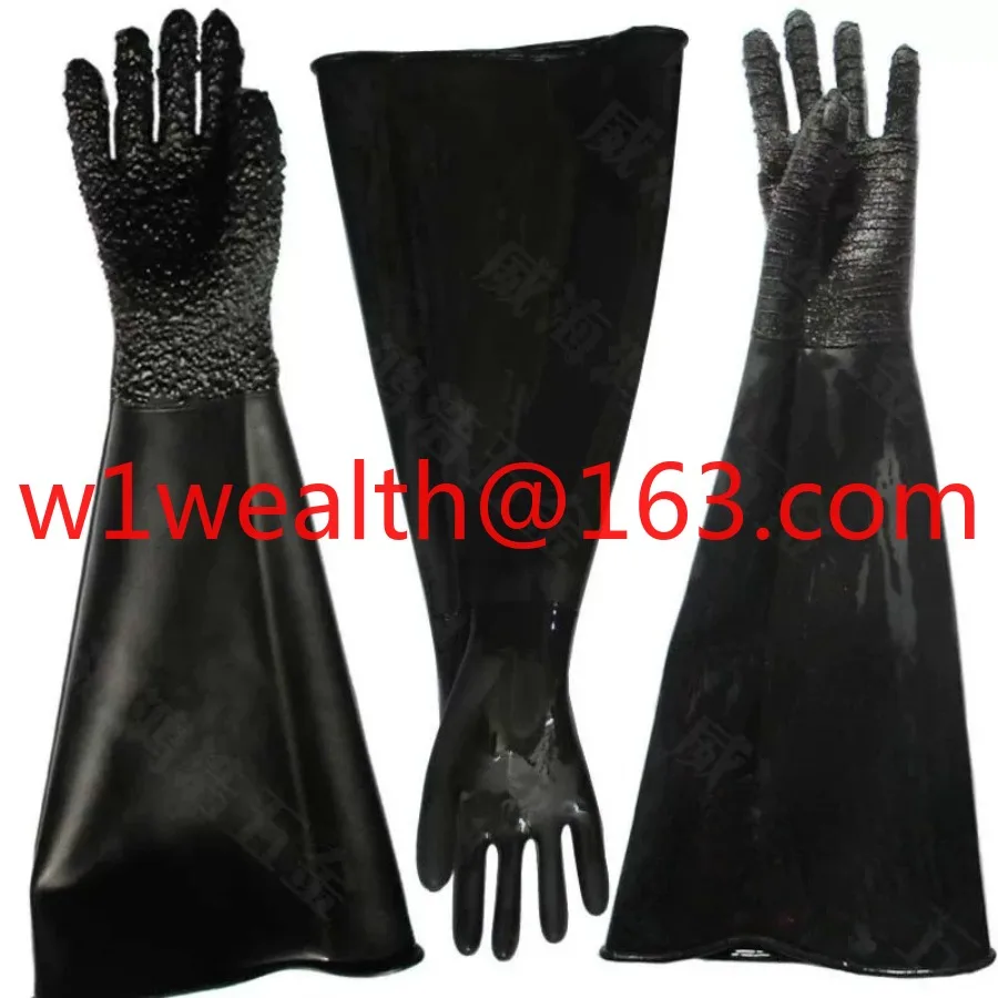 Industrial rubber abrasion-resistant acid and alkali resistant gloves, specifically For high-pressure sandblasting machines