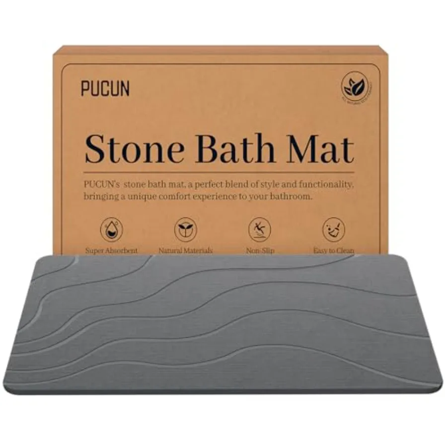 

Каменный коврик для ванной Нескользящий коврик для душа с диатомовой землей Быстросохнущий коврик из диатомита для ванной Каменный коврик для пола в ванной комнате - супер впитывающий