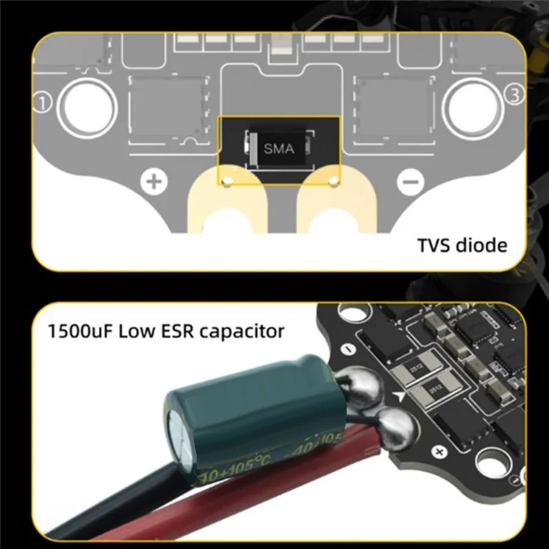 For Speedybee SB-F4V3-50-STACK Feta Support 8 Way Motor 1000Uf Capacity High Frequency Low Resistance Capacitor Module Durable-N