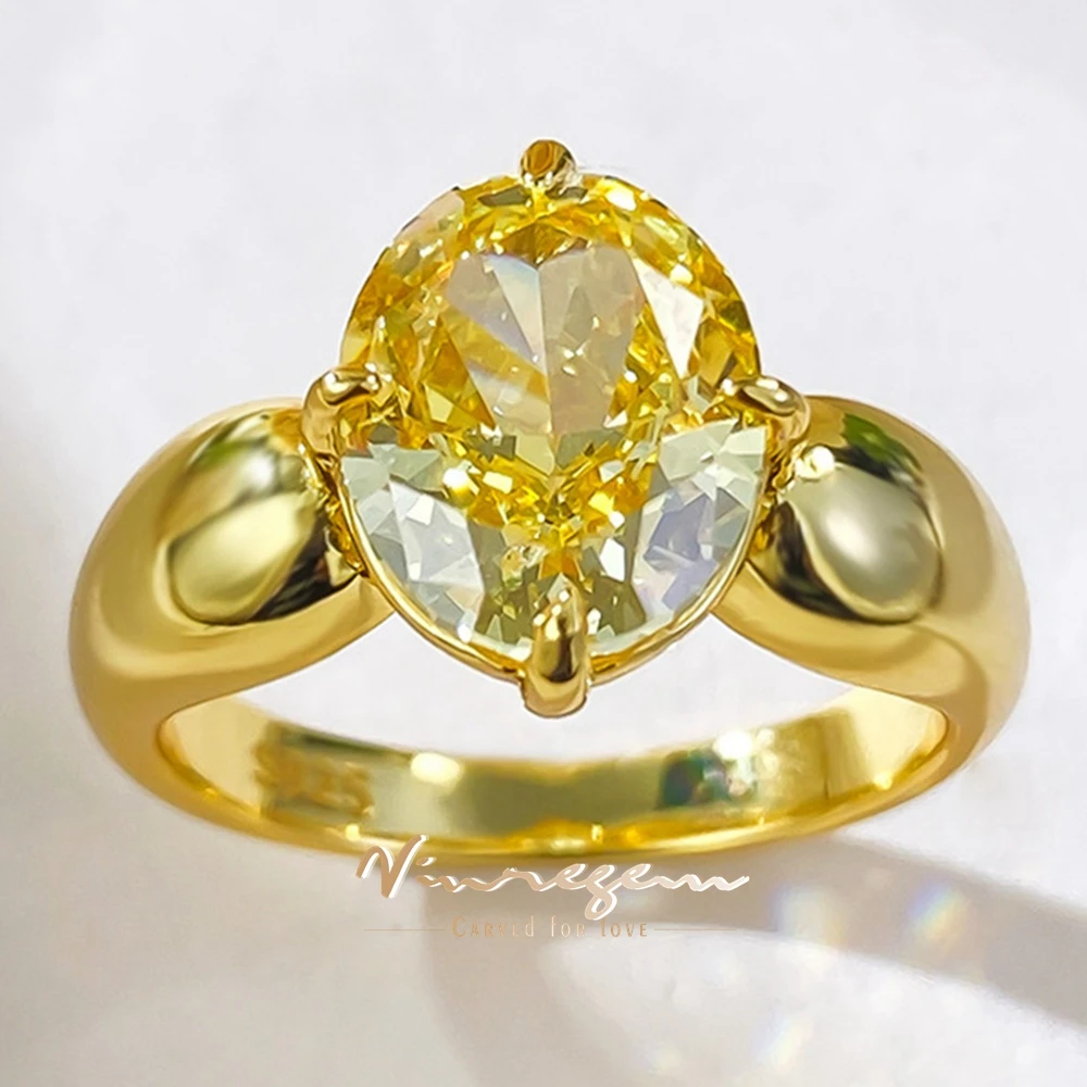 

Vinregem 8*10 MM Crushed Ice Cut Citrine Gemstone Vintage 925 Sterling Silver Anniversary Gifts Rings Fine Jewelry Wholesale