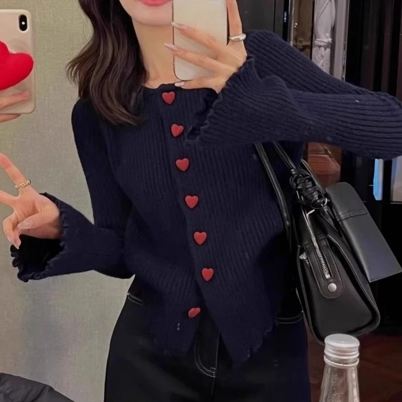 

Cardigans Homewear Sweaters Womens Fall Tunic High-Neck Neck Layer Lattice Twists Boat Outwears Streetwear Kniitted Long-Sleeve