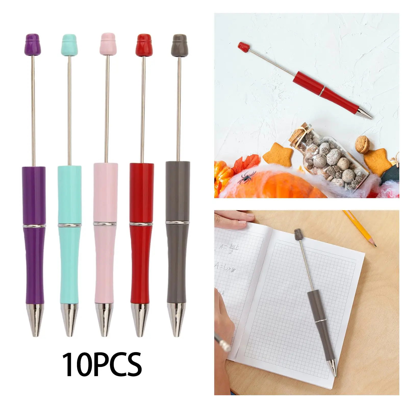10x Perlenstift DIY Schule Büro Schreibzubehör Perlen Kugelschreiber für DIY Stift