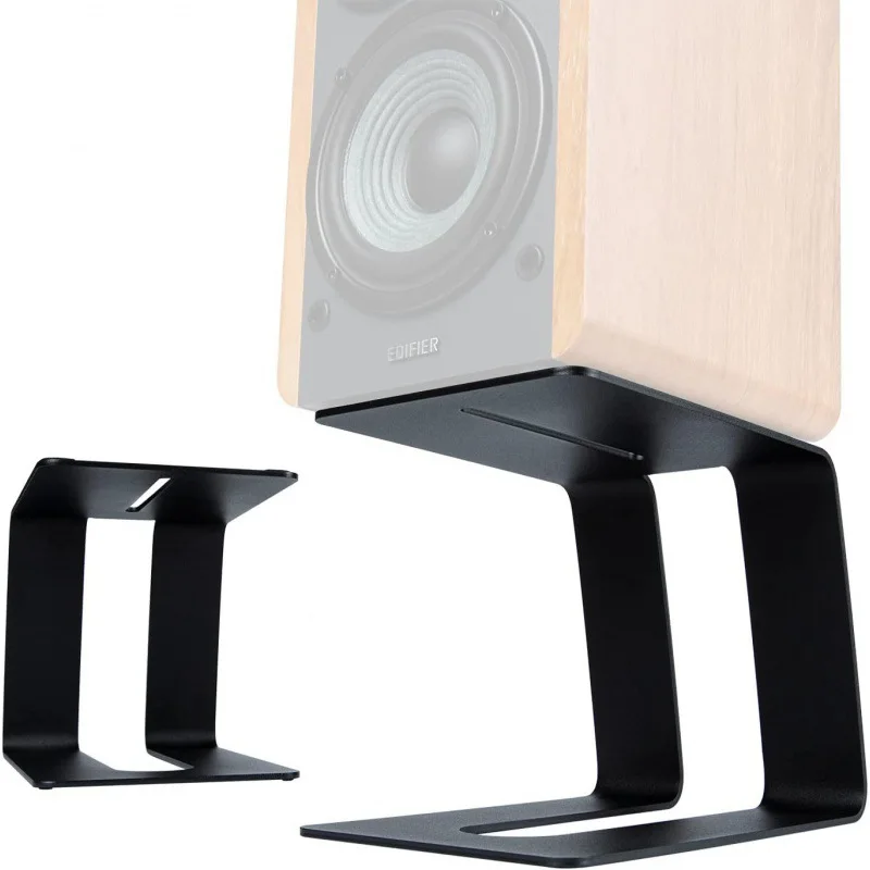 Desktop Speaker Stand Metal Non-Slip with Vibration Absorption Pads Duty 5 Degrees Upward Tilted Computer Speaker Accessorise