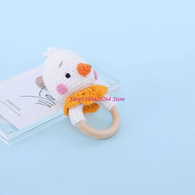 Schöne handgefertigte Tierform Teether Toy Häkeln Rassle Beschädigung Spielzeug für Babys