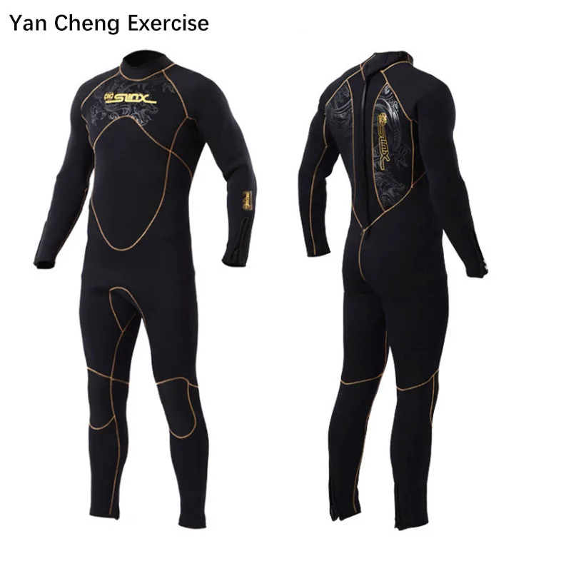 Men\'s Thickened and Thermal Diving Suit 5mm Wetsuit Keep Warm for Snorkeling Surf Swimming Winter One-Piece Neoprene Swimwear