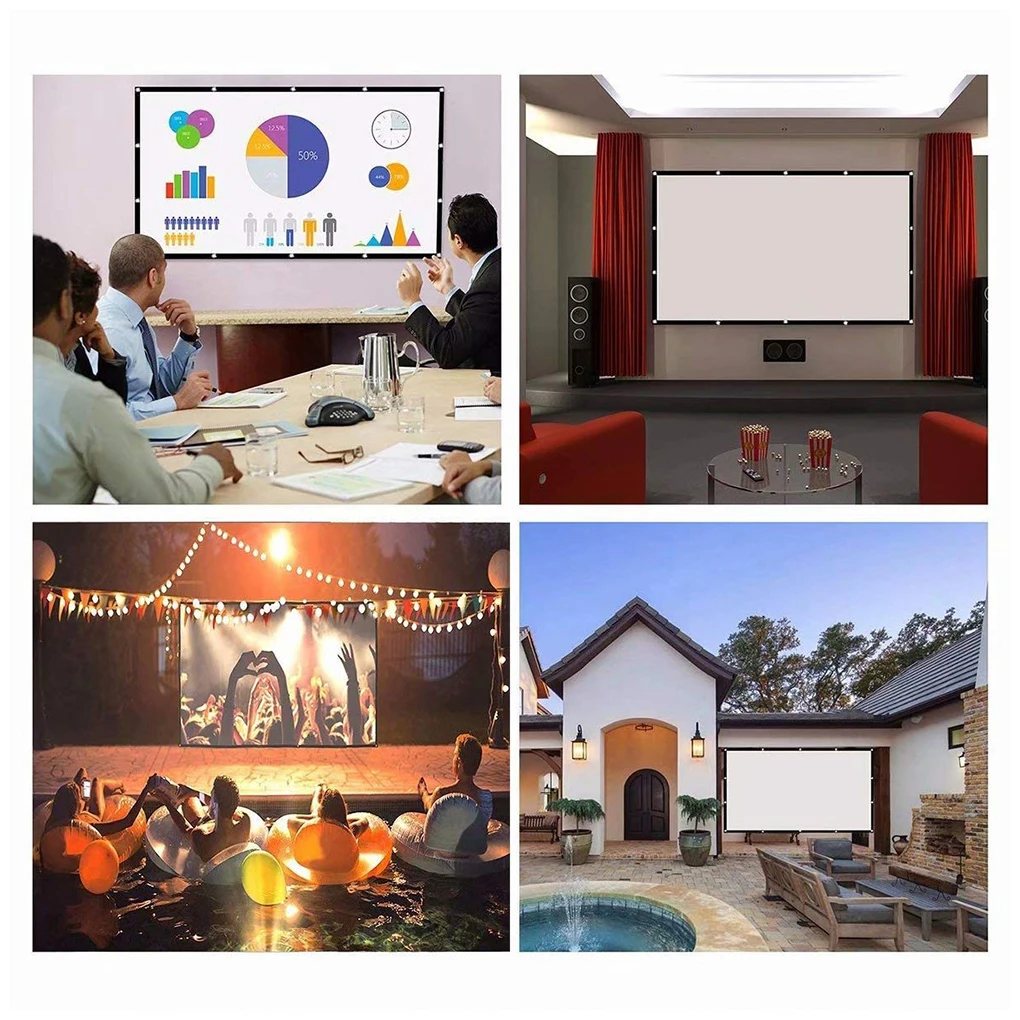 Projector Screen Foldable 170 Degree 100inch KTV Projecting Screens