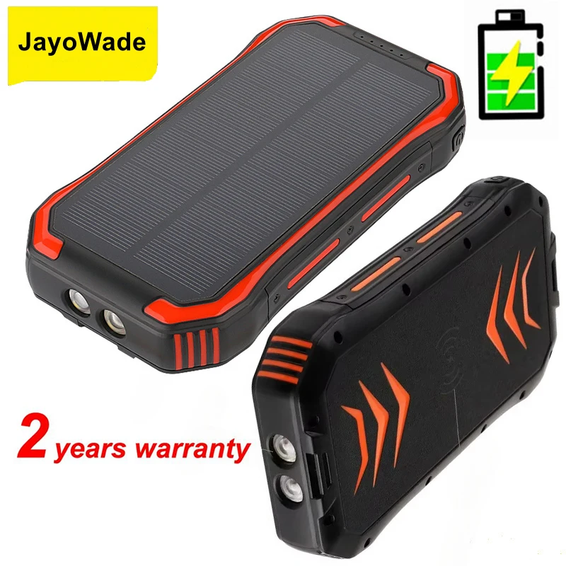 

New 30000Mah Portable Solar Power Banks Cell Phone Charger Universal Solar Water Resistant Wireless Charger Power Bank Outdoor