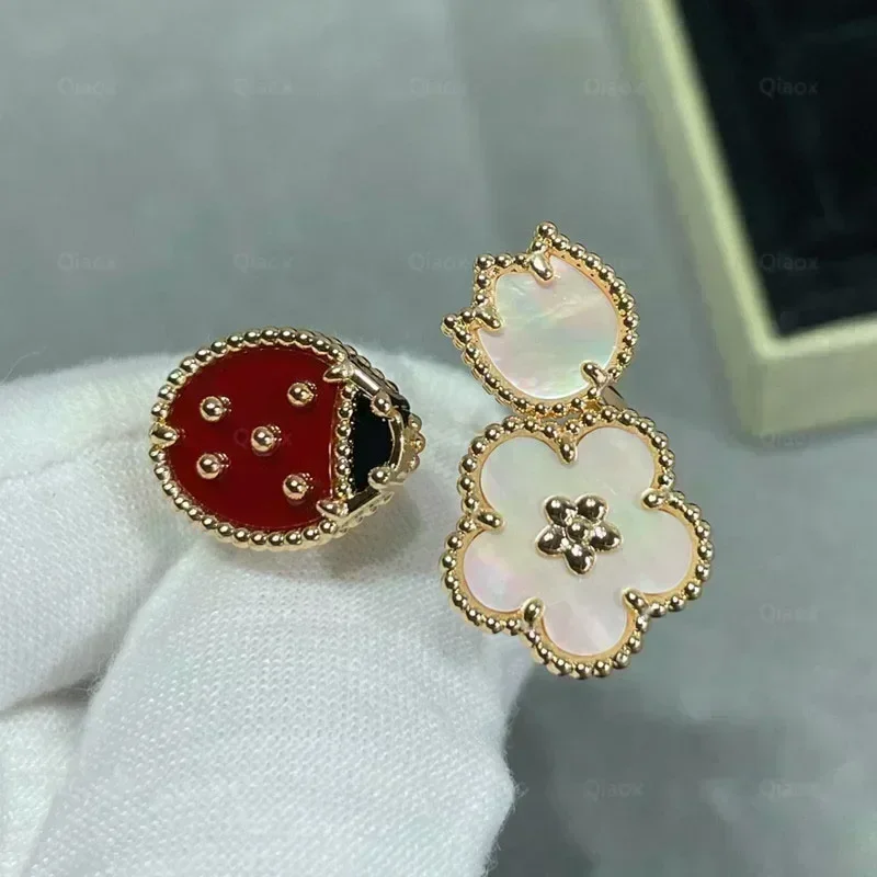 ES  2024 New Hot Fashion simple Rose Gold spring Ladybug ring Ladies lovely temperament luxury brand jewelry party gift view 6