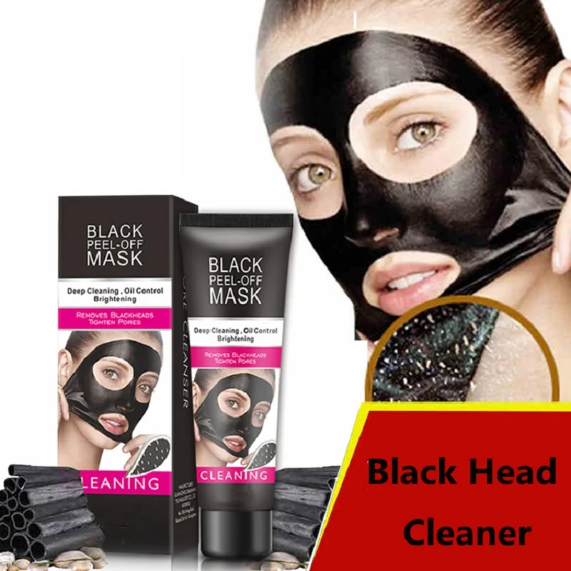 Black Peel Off Facial Mask Purifying Blackhead Remover Oil Control Deep Cleansing for Acne Scars Blemishes Bamboo Charcoal