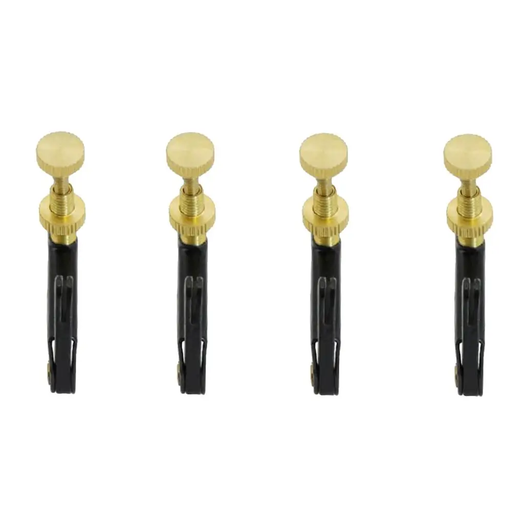 4-piece Black Golden Metal Cello String Adjuster Fine Tuners for 3/4 4/4 Violoncello Instrument Parts