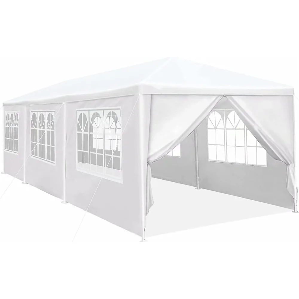 

Party Tent Wedding Patio Gazebo 10x30 with Side 8 Removable Walls Outdoor Carport Canopy Shade for Party, Outdoor Activities