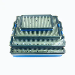 Sterilization tray disinfection case autoclavable box for holding opthalmic dental instrument sterilising