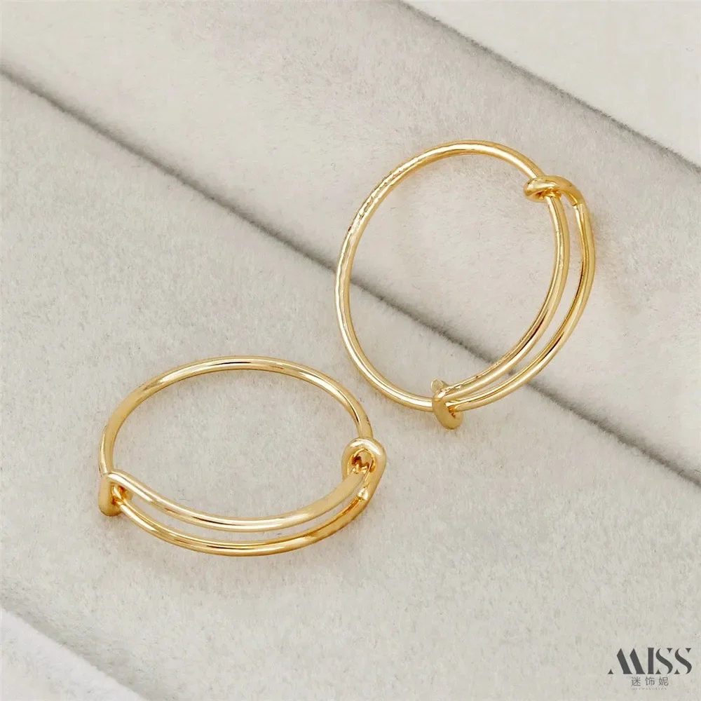 14K Gold Bag Diameter 20mm Adjustable Ring Live Ring DIY Handmade Hand Jewelry Accessories Material