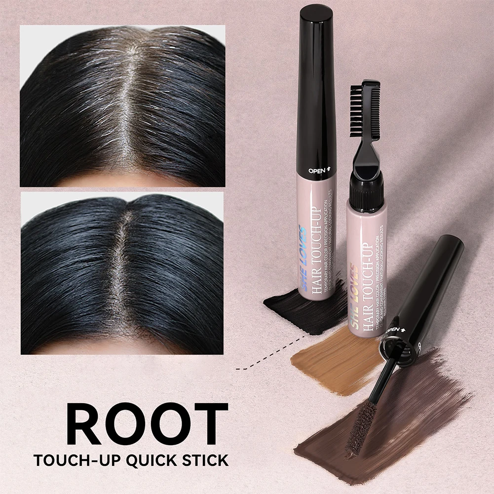 1Pcs Hair Touch Up Powder Hairline Powder Stick Eyebrow Stamp Waterproof Hair Shading Sponge Pen Powder For Cover Gray Hair Root