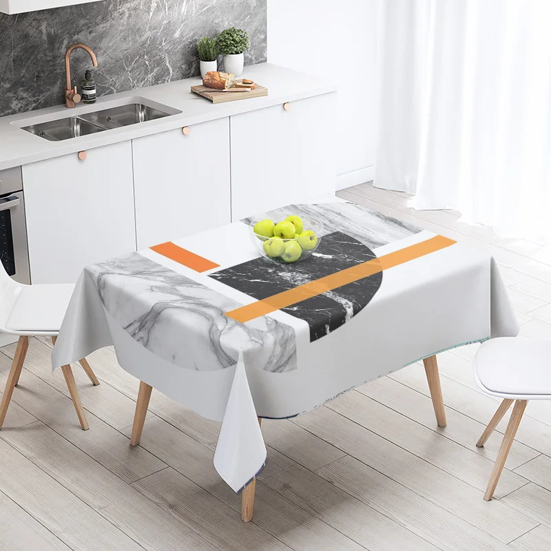 Morandi Grey Abstract Tablecloth Nordic Minimale Geometric Pattern Hall Restaurant Dual-use Student Dormitory Coffee Table Mat