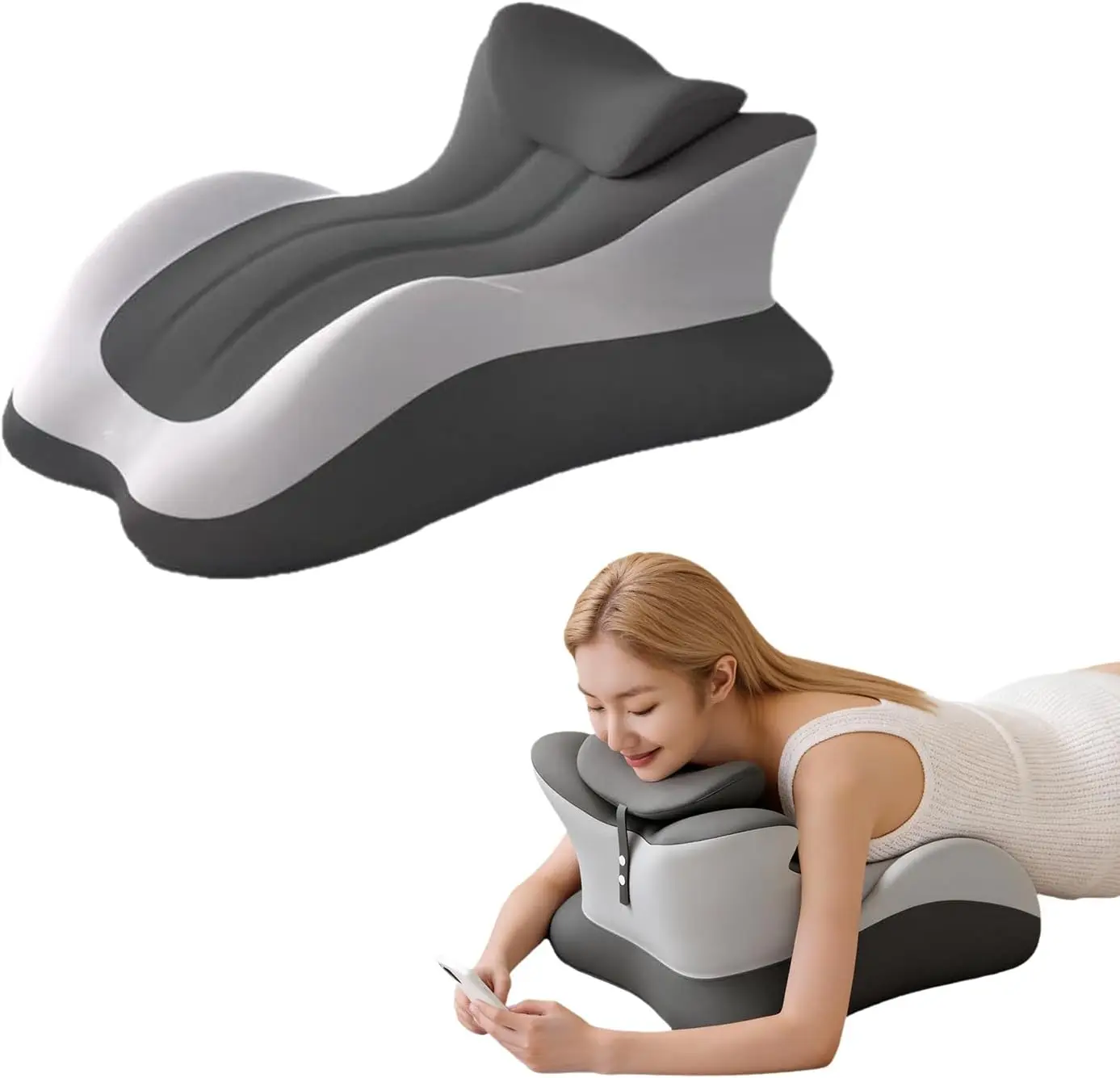 Bed Wedge Pillow for Back Pain Relief & Acid Reflux – Memory Foam Wedge Pillow for Reading in Bed Leg Elevation