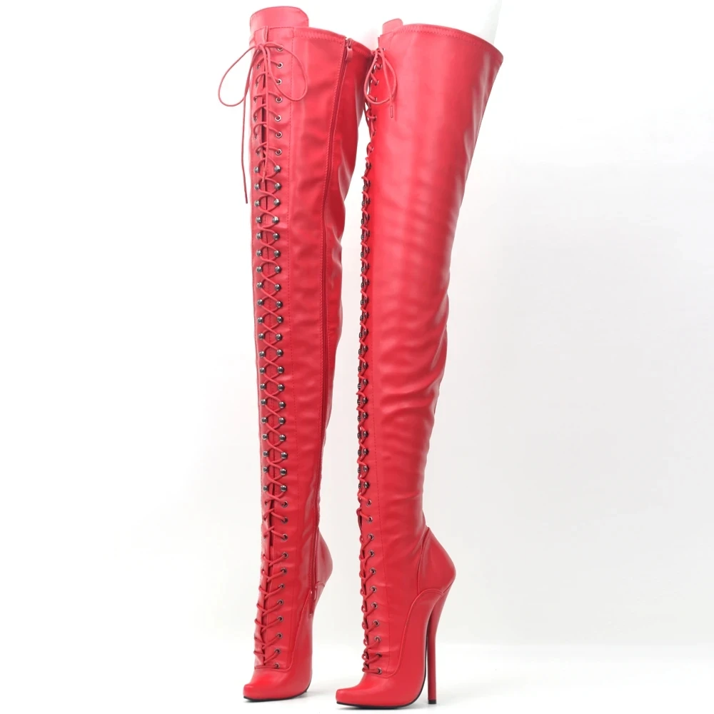 2023 NEW Women Over-the-Knee Boots 18CM Super High Heel Pointed Toe Side Zip Stiletto Sexy Fetish Nightclub Thigh Long Boots