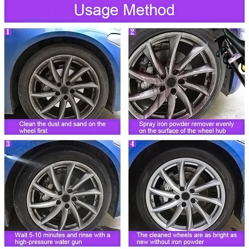 JB18 100ML Iron Powde Remover Car Wheel  Cleaning Multi-Purpose Car Cleaning Metal Surface  Rust Remover Spray Car Maintenance