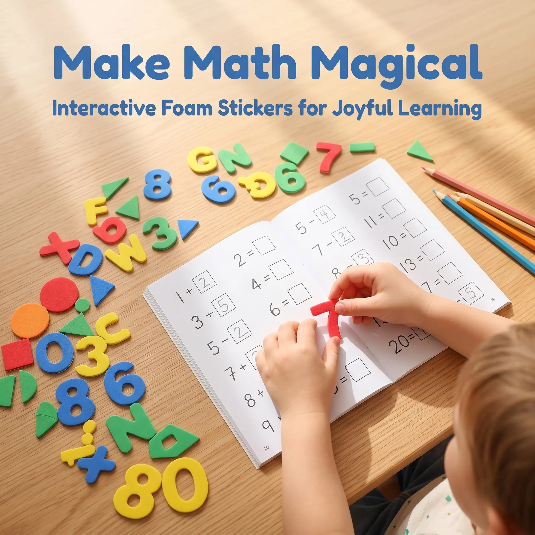 5 Bags Colorful Math Stickers for Number Letter Stickers Preschool Classroom Learning Crafts Scrapbooking