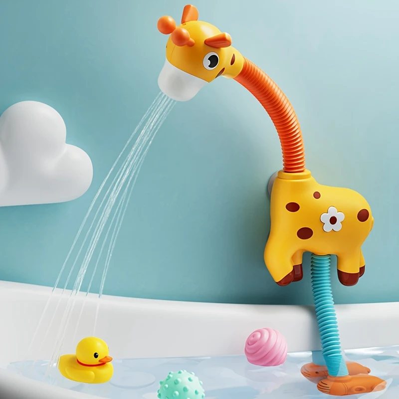 

1pc Little Giraffe Electric Spray Water Squirt Sprinkler Perfect Suction Toys for Baby Bathtub Toys & Bath Toys