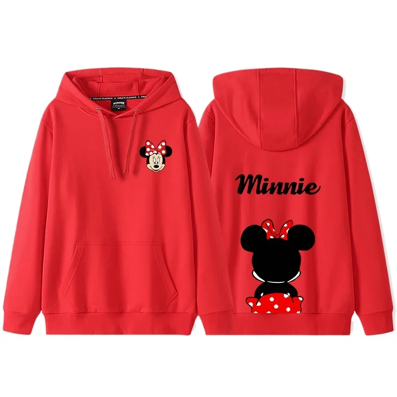 Modieuze en schattige Disney Mickey en Minne Cartoon Anime periferie Dameshoodie Herfst en winter Paarkleding hoodie