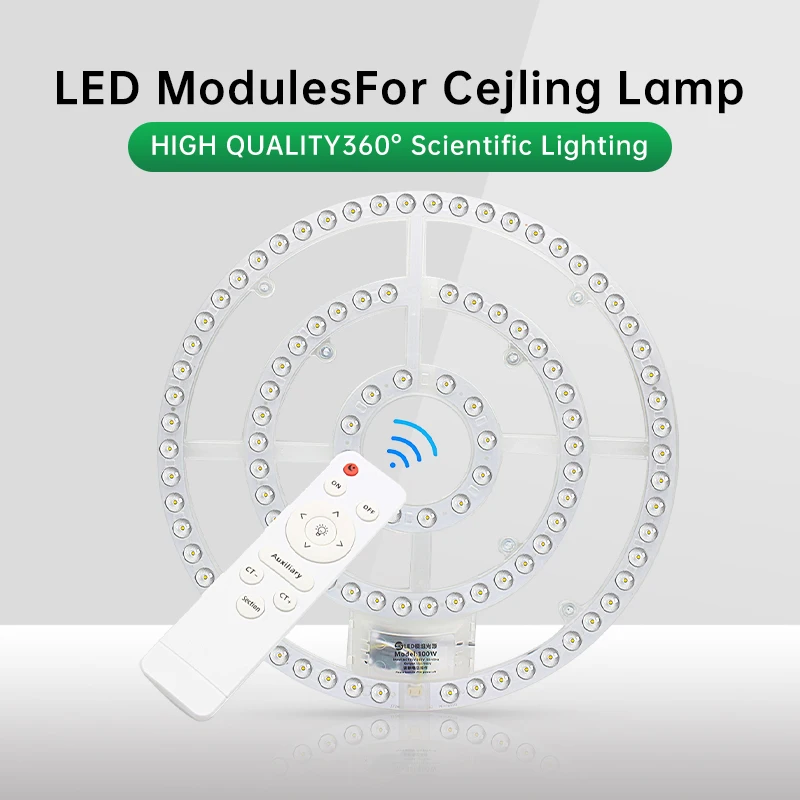 Panel de luz de techo Led AC220V, módulo Led de repuesto regulable, Panel de luz redondo de 100W, lámpara de módulo para luces de ventilador de techo