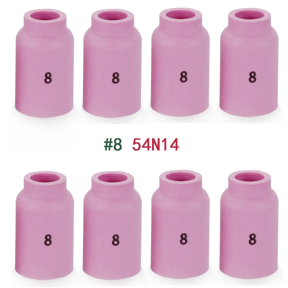 

10pcs TIG Alumina Nozzles Ceramic Shield Cup 54N14 #8 Fit SR PTA DB WP 17 18 26TIG Welding Torch