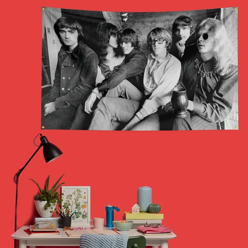 Jefferson Airplane Psychedelic Rock Flag 3x5 FT 90x150cm Polyester Decorative Banner Tapestry For Music Fans Bedroom Wall Decora