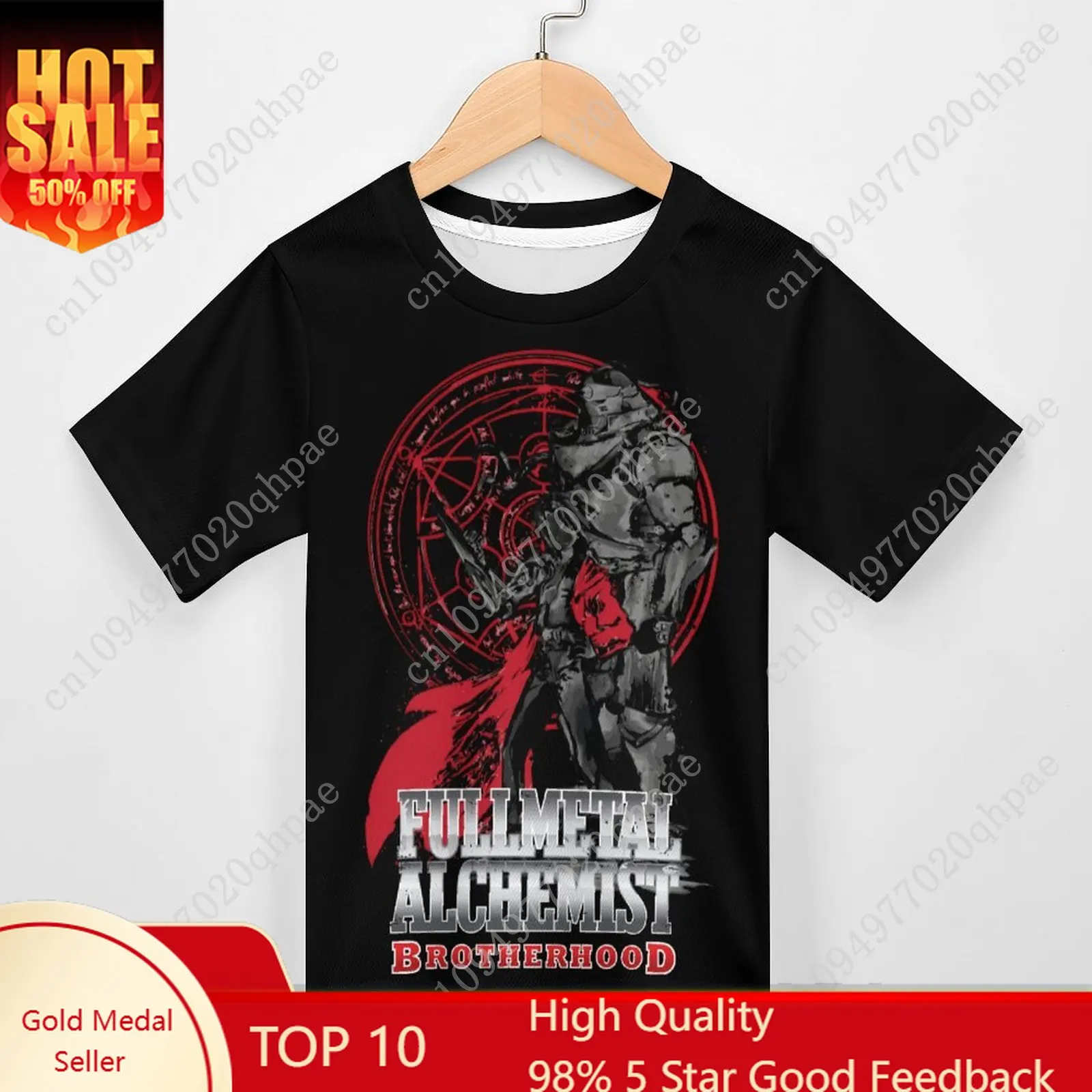 

Fullmetal Alchemist T shirt boys girls childs cotton short sleeves tlightweight breathable Tshirt custom made Summer Tops