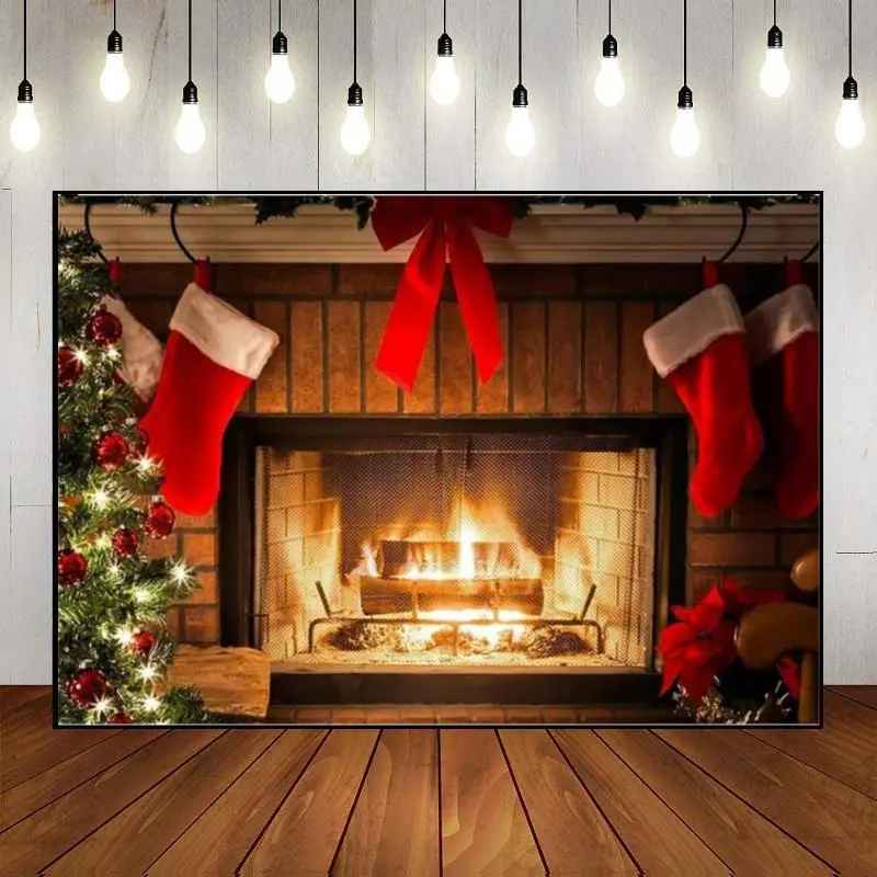 

Merry Christmas Xmas Home Photography Backdrops Holiday Family Background Baby Shower Nativity Scene Photo Village Fairy Tales