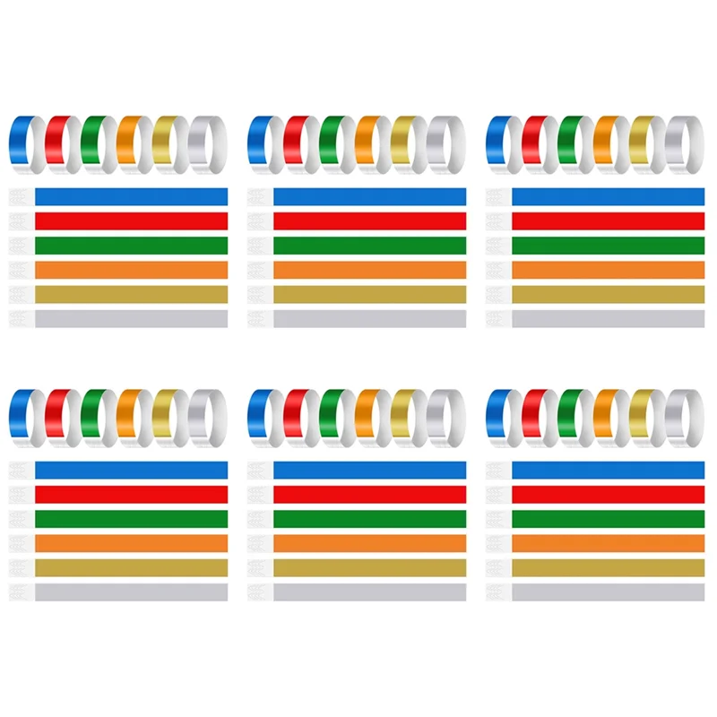 ABZZ-3600 Stück neonfarbene Armbänder für Veranstaltungen, synthetisches Papier, wasserfest, leicht, Aktivitäts-Identifikationsarmbänder