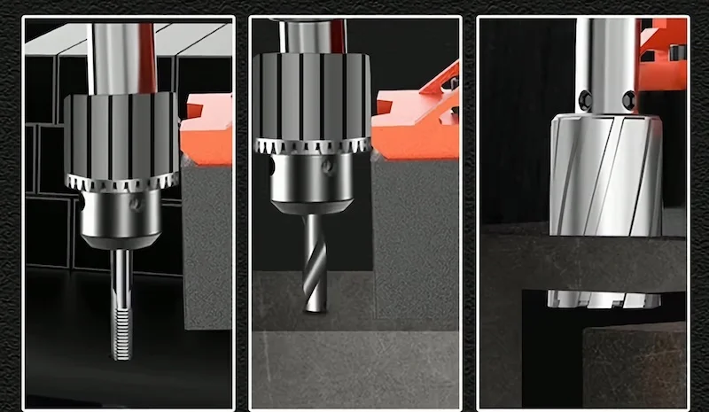 Electric Magnetic Bench Steel Plate Drilling Rig Tapping Machine Twist Hollow Core Drill Tapper Tools For Engineering Structure