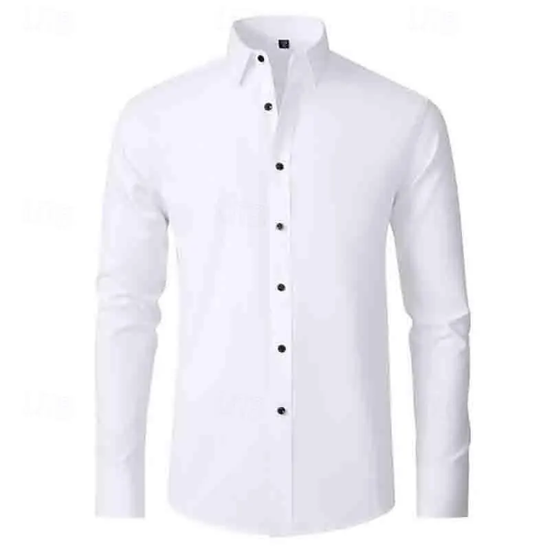 

Men's Shirt Button T-Shirt Long Sleeve Slim Solid Lapel Formal Office T-Shirt Tops Spring Autumn Wedding Party Clothing