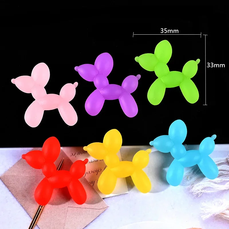 6Pcs Mini Resin Balloon Dog Lovely Colorful Accessories Hair Kawaii Home Decoration Earrings DIY Decorate