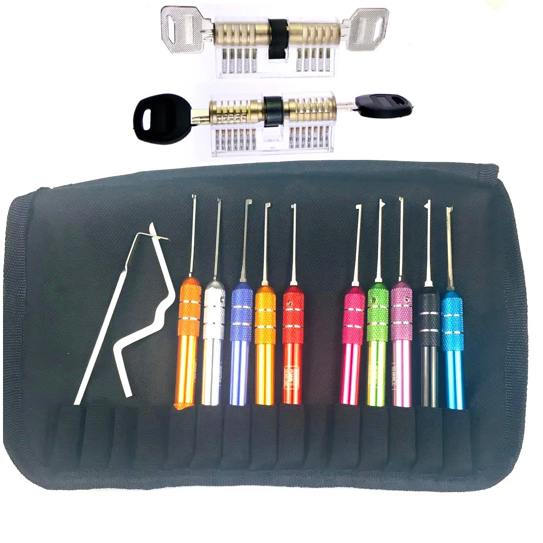 set-per-fabbri-10-ganci-singoli-kaba-colorati-con-2-utensili-di-tensione-e-2-lucchetti-trasparenti-kaba-per-pratica