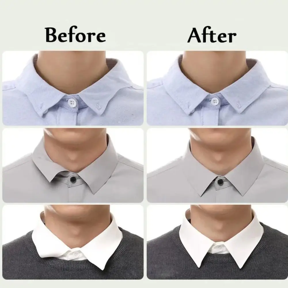 50 pçs casa pvc colar almofadas fixas auto adesivo invisível gola shaper anti-rolo camisa colar suporte feminino masculino