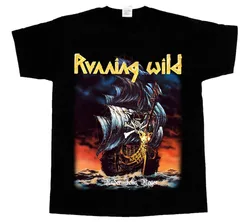 running wild under jolly roger heavy metal black t-shirt