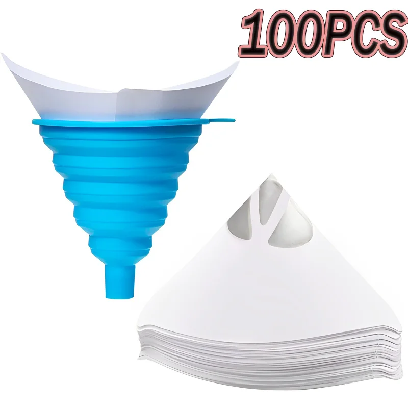 50/100Pcs Car Paint Spray Mesh Paper Filter Paint Paper Purifying Straining  Mesh Disposable Paper Conical Funnels Filter Tools