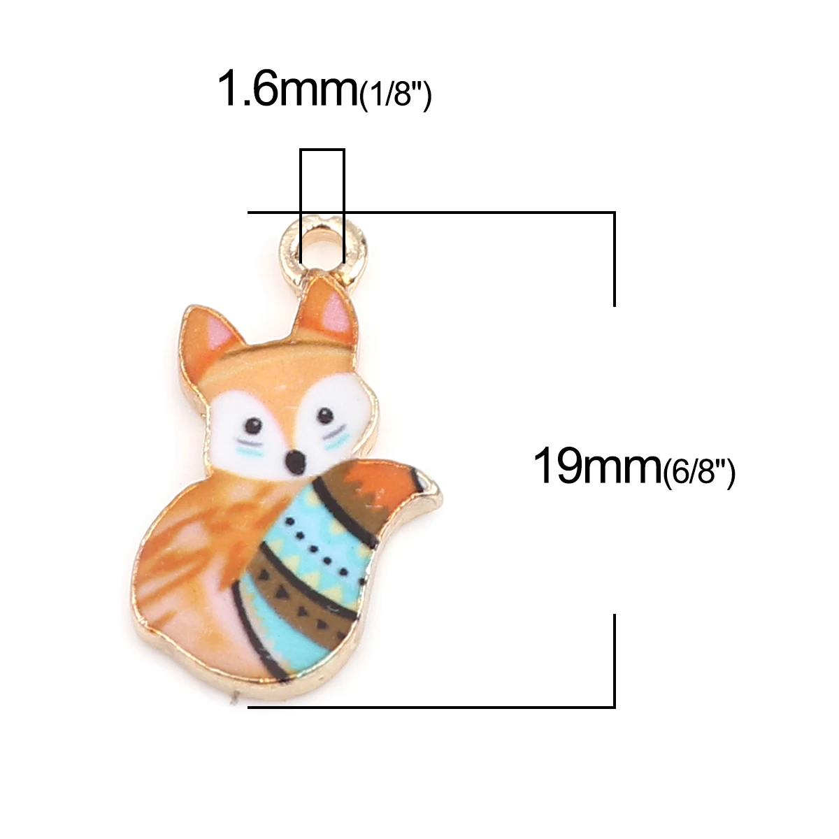 10 PCs Cute Enamel Fox Charms Gold Color Cartoon Animal Metal Pendants DIY Bracelet Necklace Jewelry Making Findings 19mm x11mm