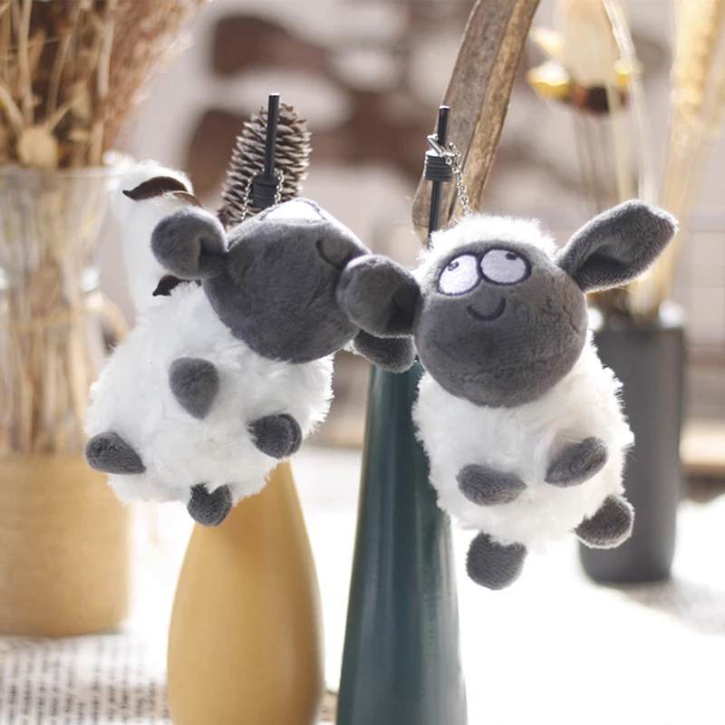 1Pc Soft White Sheep Plush Doll Baby Cute Animal Doll Stuffed doll Stuffed Plush Toys Keychain Bag Backpack Pendant