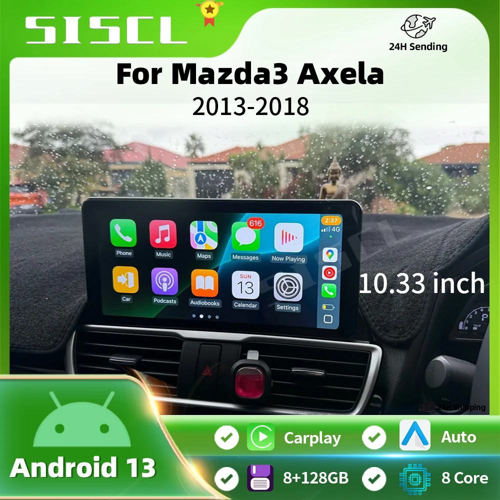 

10.33 For Mazda 3 Mazda3 3 Axela BM 2013 - 2019 Android 13 QLED Screen GPS Car Radio Video Player Multimedia Navigation Carplay