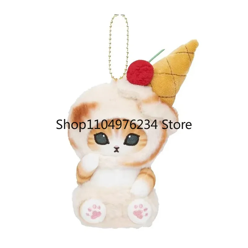 Kawaii Mofusand Shark Cat Japanese Ice Cream Series Plush Toys Keychain Backpack Cute Pendant Boys Girls Christmas Creative Gift