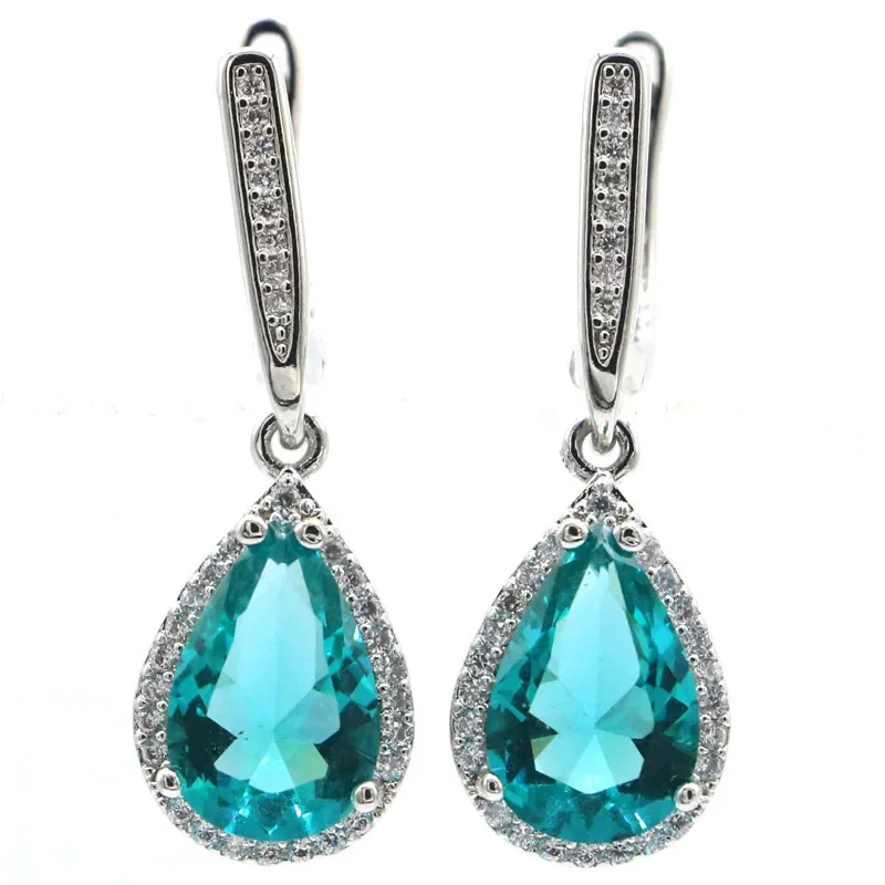 Buy 3 get 1 free 6g Customized 925 SOLID STERLING SILVER Earrings Aquamarine Tourmaline Alexandrite Topaz Zultanite Tanzanite Bl