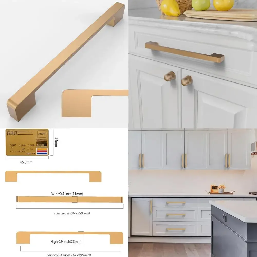 

Бронзовые ручки для шкафа цвета шампанского, 10 шт., центры отверстий 7,5 дюймов, ручки для кухонных шкафов, фурнитура для кухонных шкафов