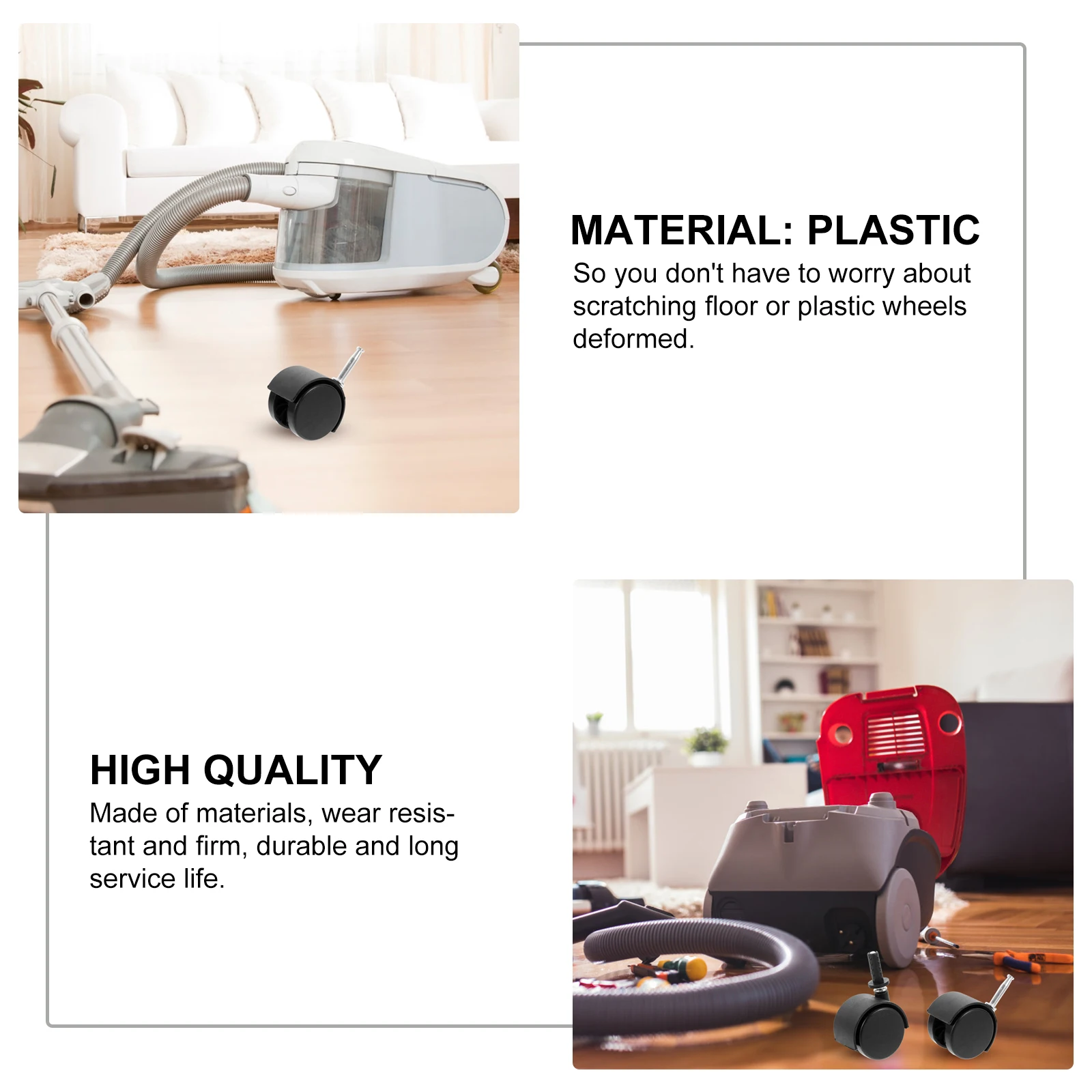 3 قطعة عجلة مكنسة كهربائية 360 عجلة دوارة قابلة للتدوير مادة امتصاص الاهتزاز أثاث ذاتي الصنع متين مقاوم للاهتراء طويل #3