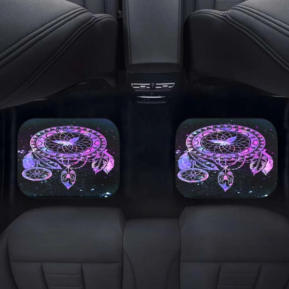 1pc/2pcs/4pcs Polyester Printed Car Floor Mats - Front And Front Protective Floor Mats For 95% Of - Automotive Interior Addition