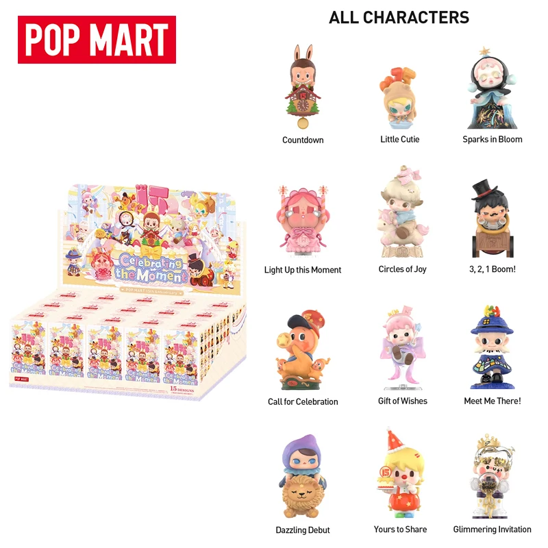 

Official Merch POPMART Celebrating The Moment POP MART 15th Anniversary Series Blind Box Toys Action Figure Collectible Model